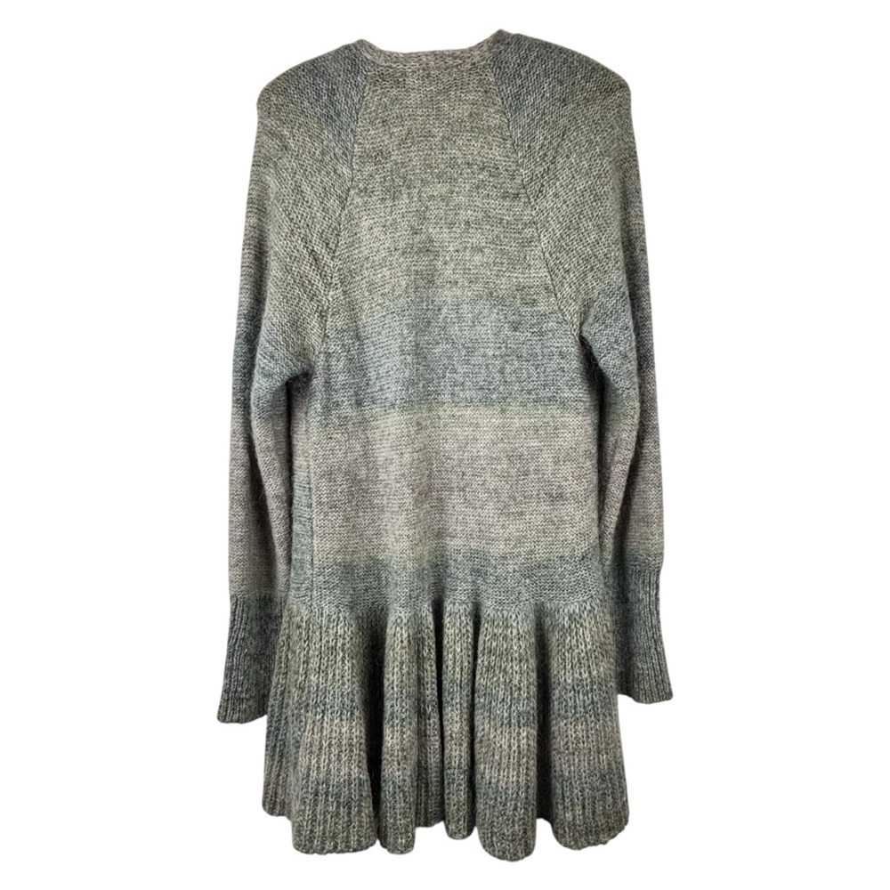 Fili Di Lana Ruffle Hem Open Front Cardigan Made in Italy Size S Oversized Relax - Picture 4 of 8